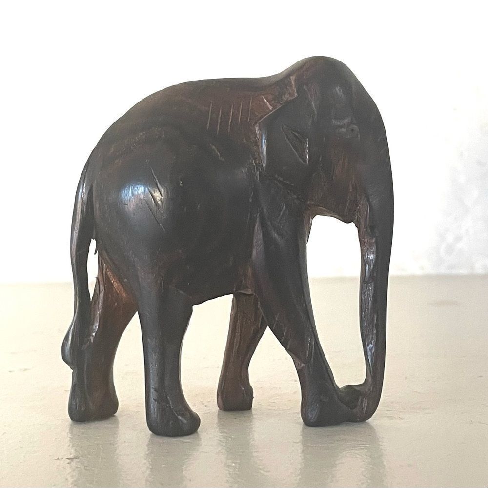 Small wood elephant figurine